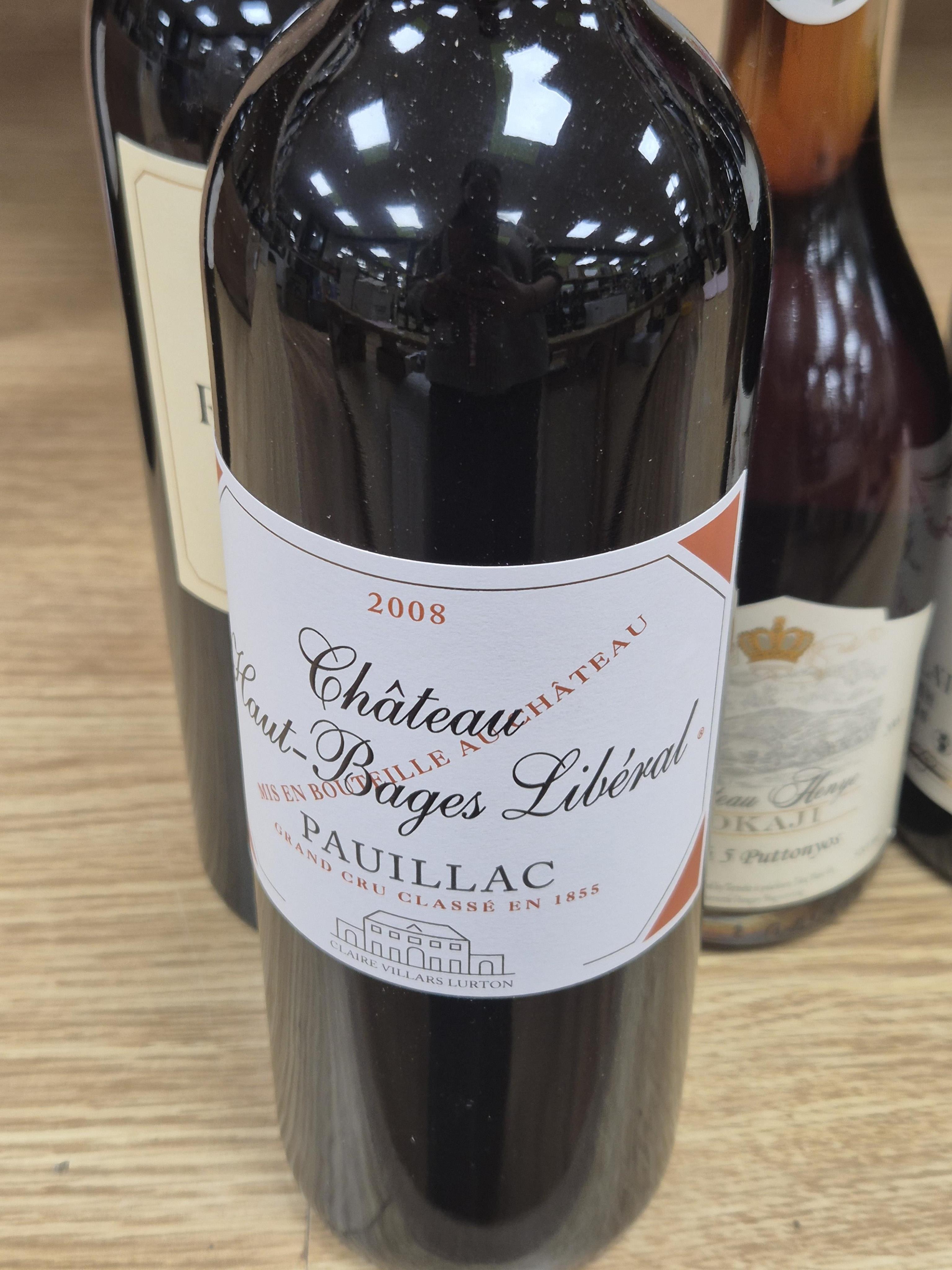 A collection of wine to include Chateau Batailley 1998, Louis Remy 2001, Rust and Vrede, 2007, Chateau Hayl-Bye, Liberal, 2008 x2